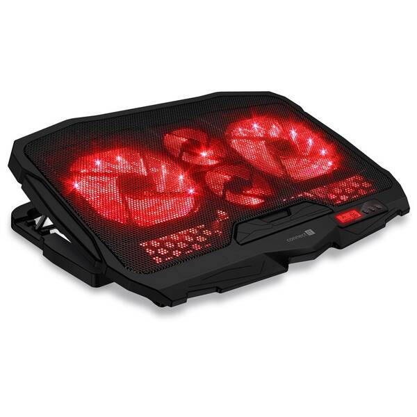 Chladící podložka pro NTB Connect IT FrostWind do 15,6" černá/červená

