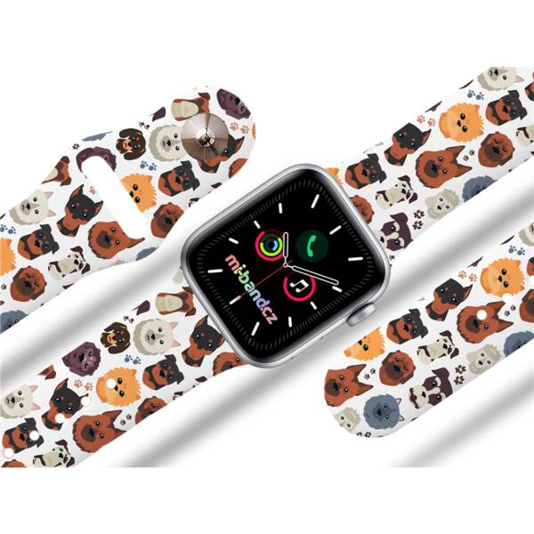 Řemínek Mi-Band na Apple Watch 42/44/45/49 mm - motiv Hafani, bílý 

