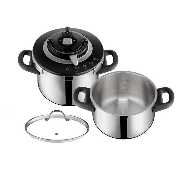 Tlakový hrnec Tefal P4552030, 6 l + 4,5 l nerez

