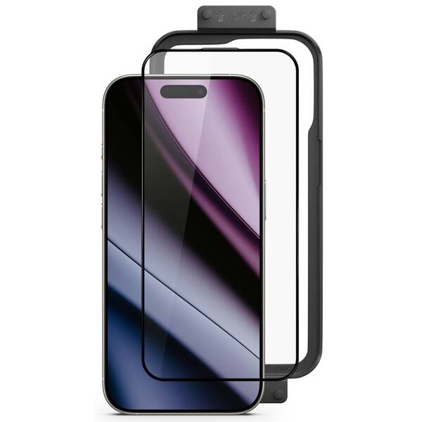 Tvrzené sklo Epico Hero 3D s instalačním rámečkem na Apple iPhone 16 Pro 


