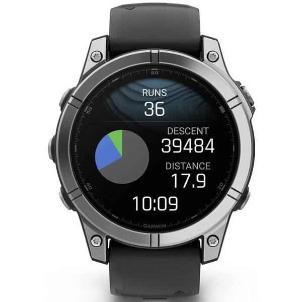 Chytré hodinky Garmin fenix E 47 mm - Stainless Steel / Graphite Silicone Band 

