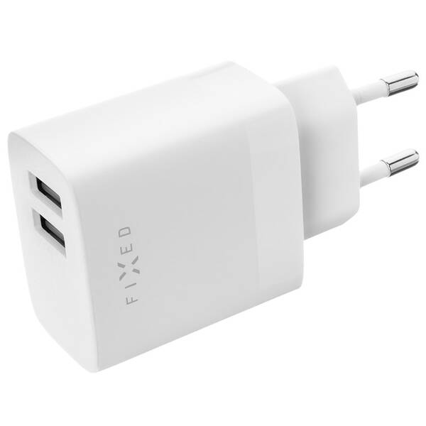 Nabíječka do sítě FIXED 17W Smart Rapid Charge, 2x USB bílá

