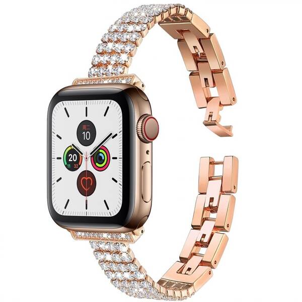 Řemínek WG shine, kovový, na Apple Watch 42/44/45/49 mm - rose gold 


