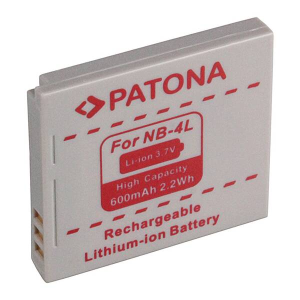 Baterie PATONA NB-4L 600 mAh (Canon) šedá

