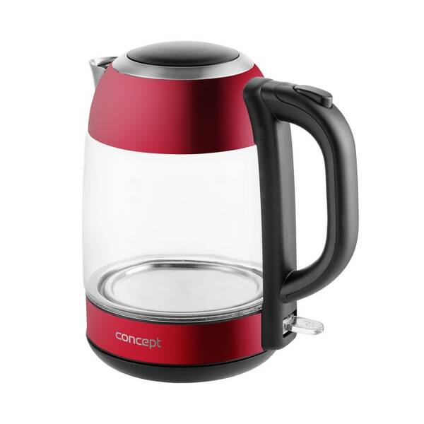 Rychlovarná konvice Concept RK4081 červená/sklo

