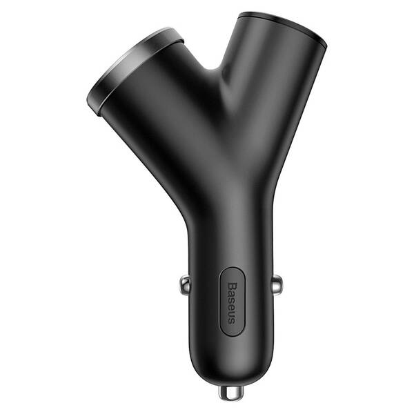 Adaptér do auta Baseus Y-type 2x USB + zapalovač, 3.4A černá barva
