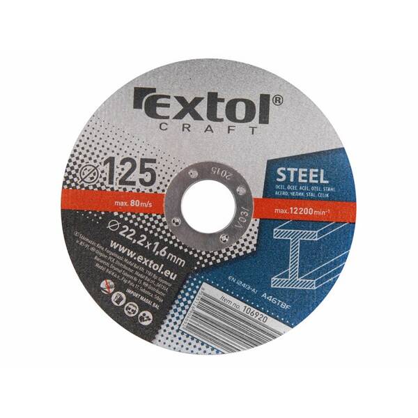 Řezný kotouč Extol Craft 125x1,6x22,2mm (5 ks) 

