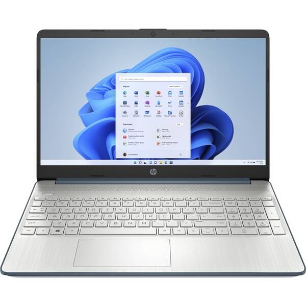 Notebook HP 15s-fq3623nc stříbrný/modrý


