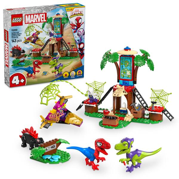 Stavebnice LEGO® Marvel Spidey a jeho úžasní přátelé 11200 Spidey, Gobby a raptoří bitva na základně na stromě 

