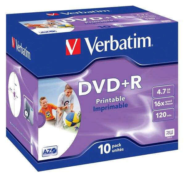 Disk Verbatim DVD+R 4,7GB, 16x, jewel box, 10ks 


