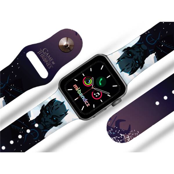 Řemínek Game of Thrones na Apple Watch 42/44/45/49 mm - motiv Noční král, černý 

