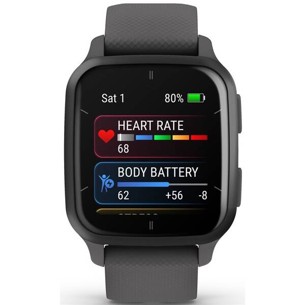 Chytré hodinky Garmin Venu Sq 2 - Slate / Shadow Gray Silicone Band 

