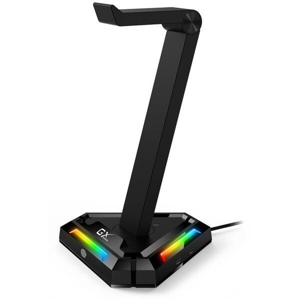 Stojánek Genius GX-UH100 na headset, RGB, USB hub černý

