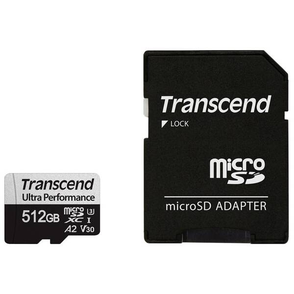 Paměťová karta Transcend 512GB UHS-I U3 (160R/125W) + adaptér 

