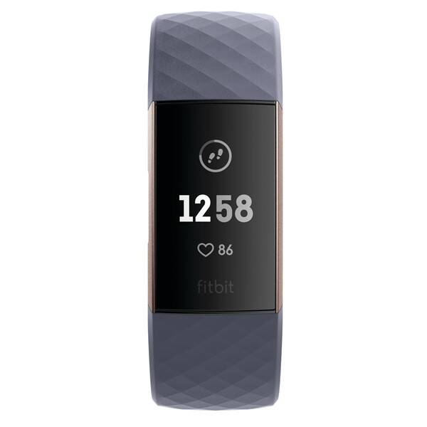 Fitness náramek Fitbit Charge 3 - Rose Gold, Blue Grey 

