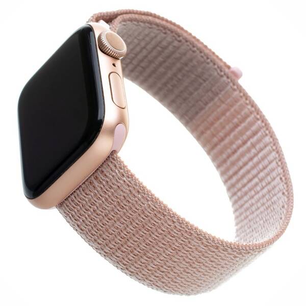 Řemínek FIXED Nylon Strap na Apple Watch 38/40/41 mm - růžově zlatý 

