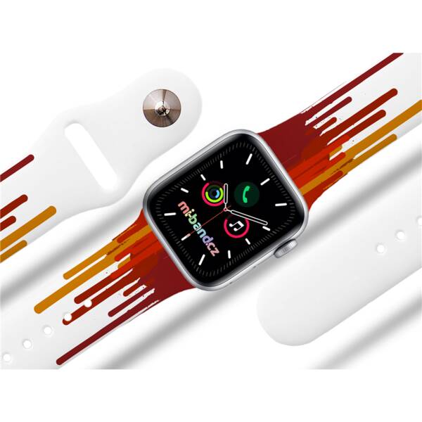 Řemínek Mi-Band na Apple Watch 42/44/45/49 mm - motiv Barvy podzimu, bílý 


