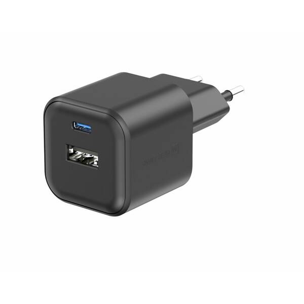 Nabíječka do sítě Swissten GAN 1x USB-C 35W PD + 1x USB-A 27W QC černá

