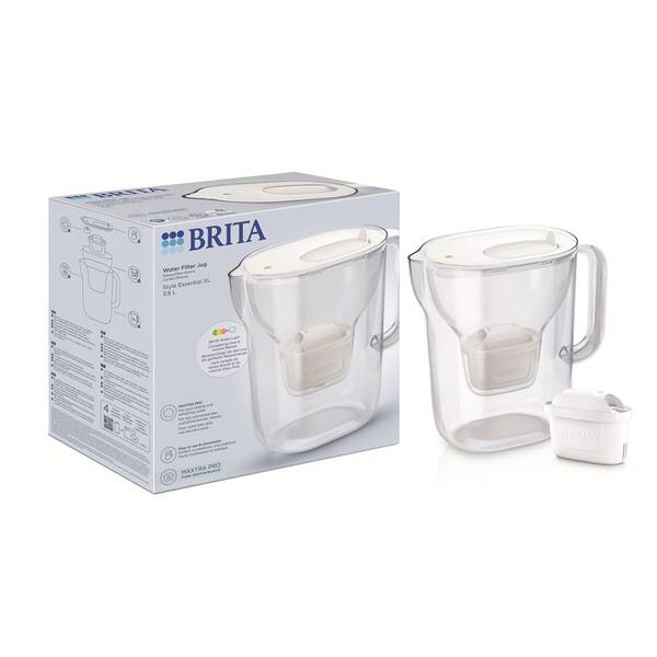 Filtrační konvice BRITA Style Essential XL, 3,6 l + 1 filtr bílá

