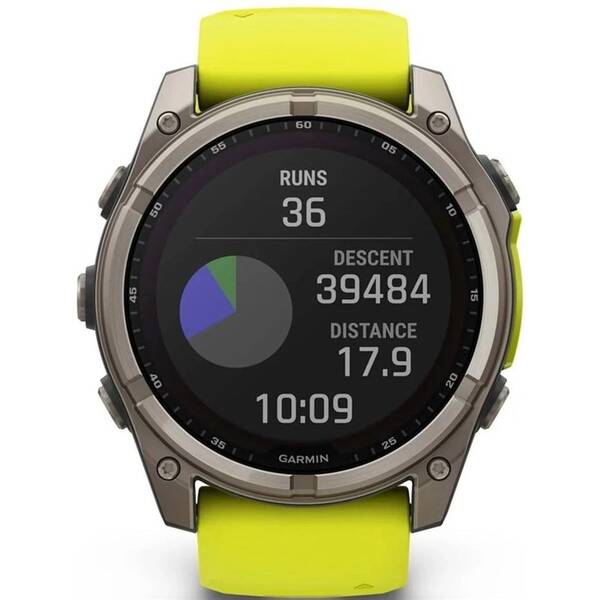 Chytré hodinky Garmin fēnix 8 - 51 mm, Solar Sapphire (EU distribuce) žluté/titanium


