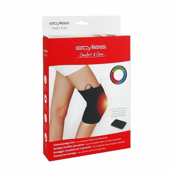 Vyhřívací bandáž Stylies Comfort and Care na koleno černá

