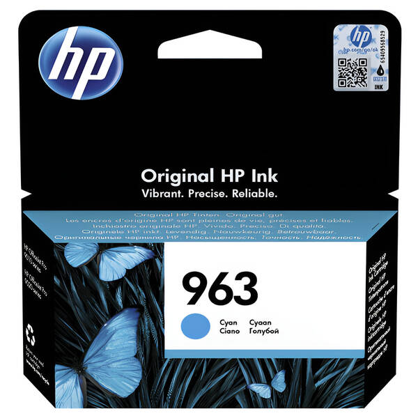 Inkoustová náplň HP 963, 700 stran azurová

