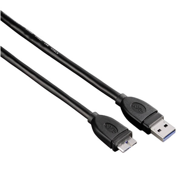 Kabel Hama USB 3.0 / USB Micro B, 0,75 m černý

