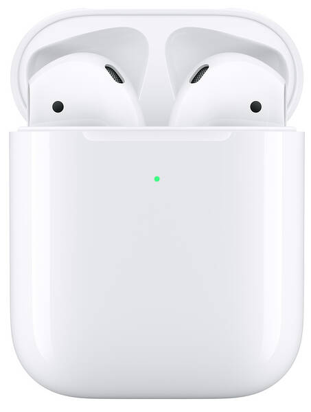 Sluchátka Apple AirPods, bezdrátové nabíjení (2019) bílá

