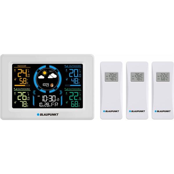 Meteorologická stanice Blaupunkt WS40WH, 3 čidla bílá

