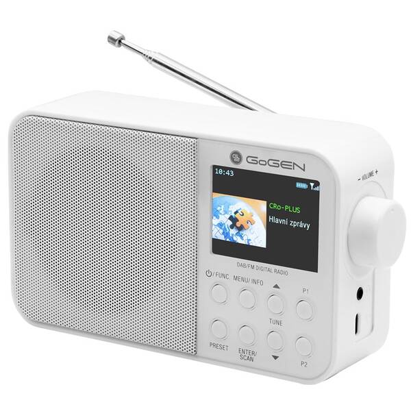 Radiopřijímač s DAB+ GoGEN DAB 500 BT C bílá barva
