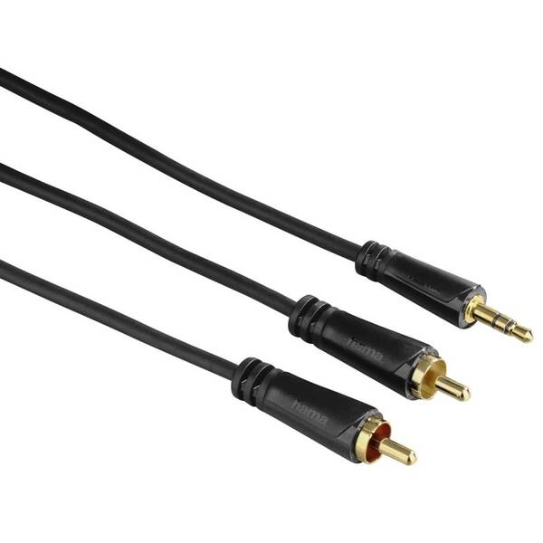 Kabel Hama Jack 3,5mm / 2x Cinch, 1,5m černý

