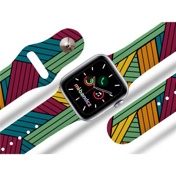Řemínek Mi-Band na Apple Watch 42/44/45/49 mm - motiv Popruhy, bílý 

