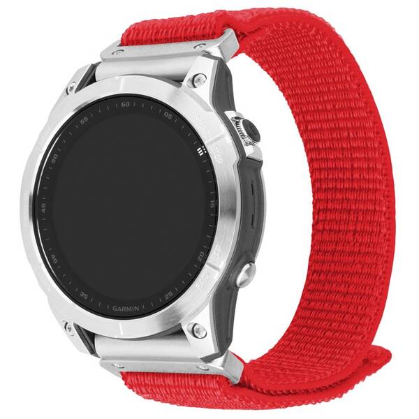 Řemínek FIXED Nylon Sporty Strap na Garmin QuickFit 26mm červený

