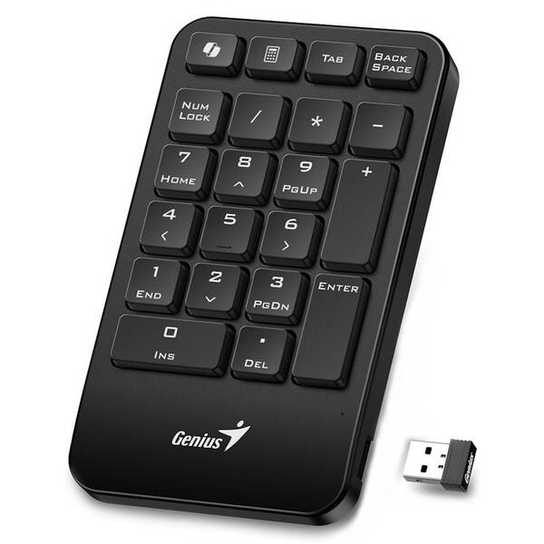 Klávesnice Genius NumPad 1000, numerická, bezdrátová 2,4GHz, copilot, USB černá

