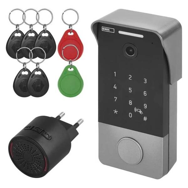 Videozvonek EMOS GOSMART IP-21PoE (keypad) šedý

