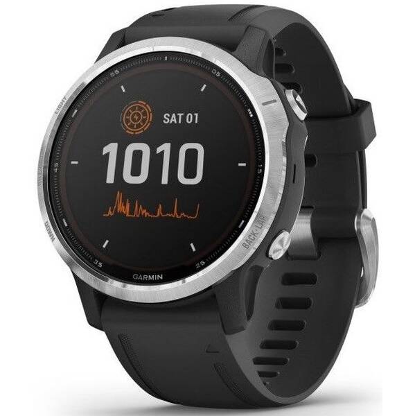 Chytré hodinky Garmin fenix6S Solar - Silver/Black Band 

