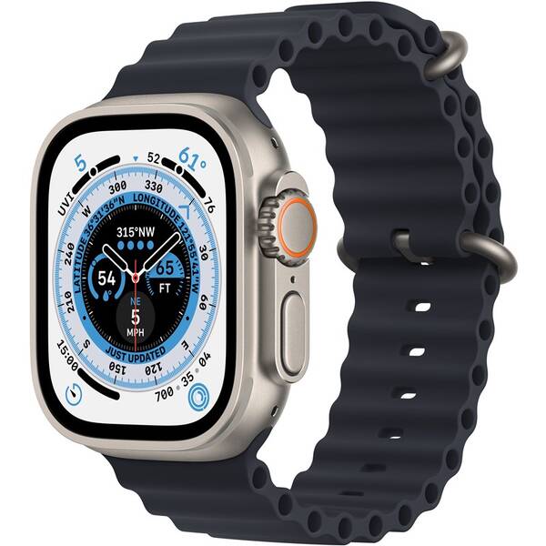 Chytré hodinky Apple GPS + Cellular, 49mm pouzdro z titanu - temně inkoustový oceánský řemínek 

