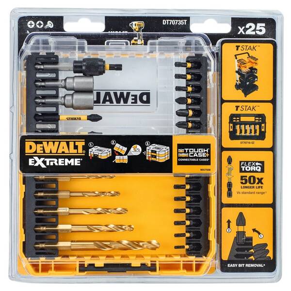 Sada vrtáků a bitů Dewalt DT70735T (26 ks) 

