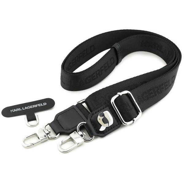 Popruh na krk Karl Lagerfeld Universal Crossbody Karl Patch černý

