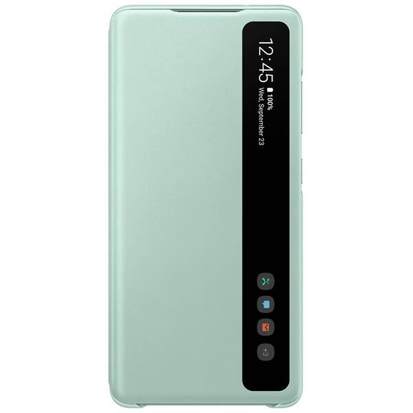 Pouzdro na mobil flipové Samsung Clear View na Galaxy S20 FE zelené

