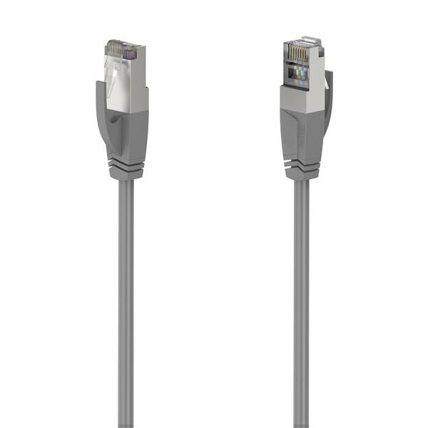 Kabel Hama síťový (RJ45), Cat5e, 1,5m, stíněný šedý

