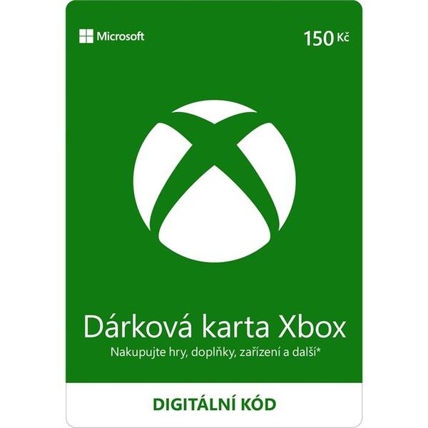  Microsoft Xbox dárková karta 150 Kč - elektronická licence 

