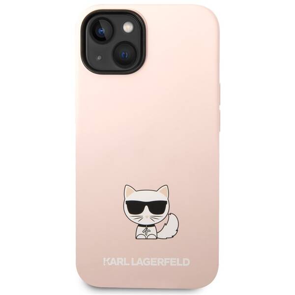 Kryt na mobil Karl Lagerfeld Liquid Silicone Choupette na Apple iPhone 14 růžový

