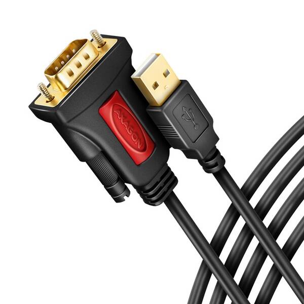 Kabel Axagon USB-A 2.0 - sériový RS-232 Prolific adaptér,1,5m černá

