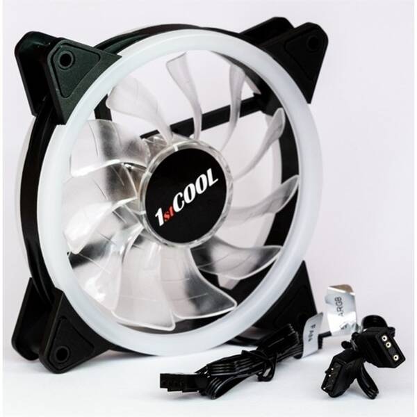 Ventilátor 1stCOOL AURA EVO Dual RING ARGB PWM černý

