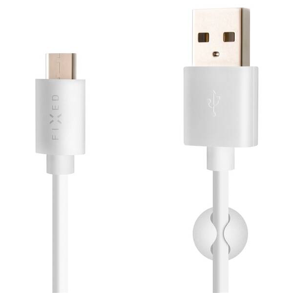Kabel FIXED USB/USB-C, USB 2.0, 2m bílý

