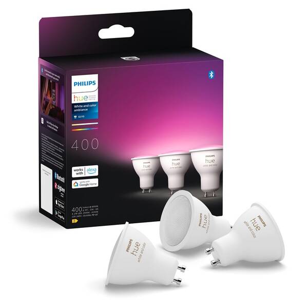 Chytrá žárovka Philips 4.2W, GU10, White and Color Ambiance, 3 ks 

