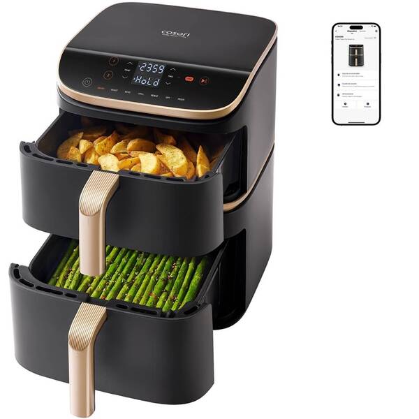 Fritéza horkovzdušná COSORI DC123S TurboTower Pro, 10,8 l černý

