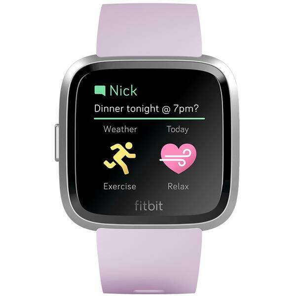 Chytré hodinky Fitbit Versa Lite - ZÁNOVNÍ - 12 měsíců záruka - Lilac Band / Silver case 

