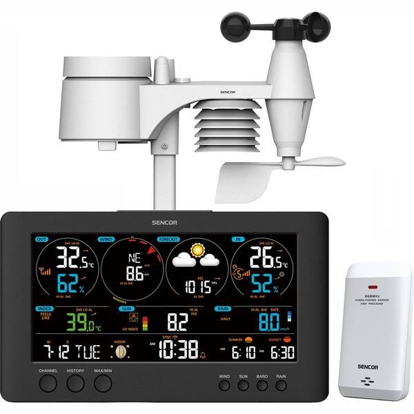 Meteorologická stanice Sencor SWS 12500 WiFi černá

